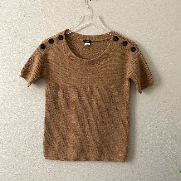 J. Crew Tops - J.Crew button short sleeve alpaca wool knit top